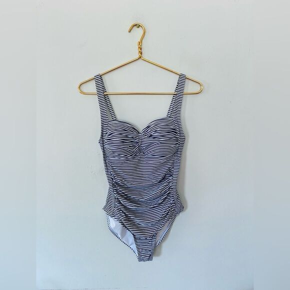 Niptuck swim | navy and white one piece swimsuit - Picture 1 of 8